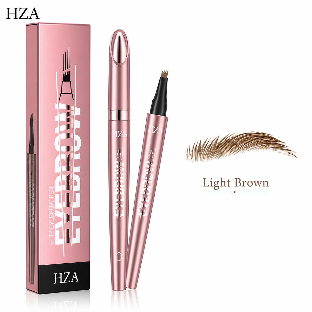 HZA 4-Tip Microblading Eyebrow Pen – Create Natural Hair-Like Brows in Seconds