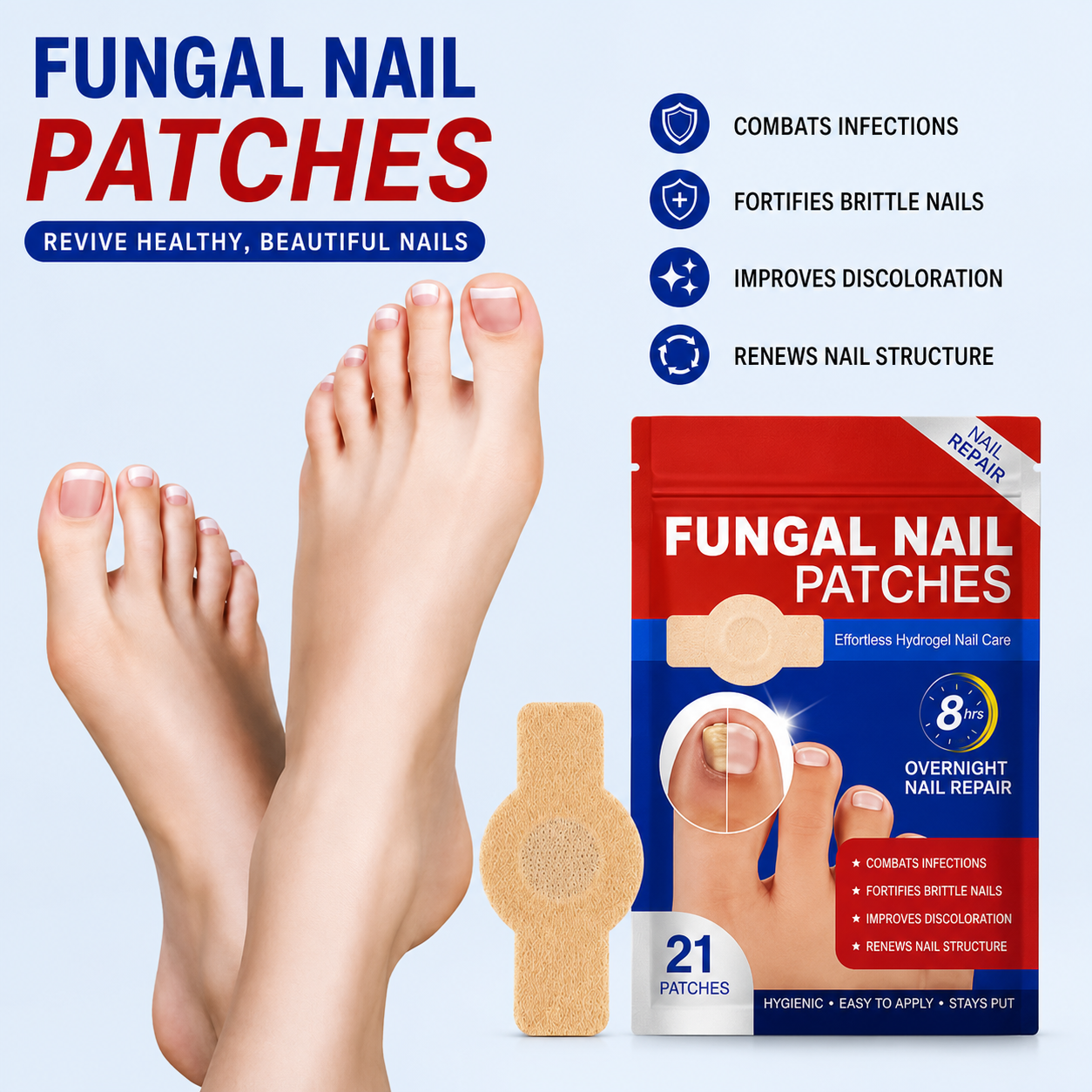 Nail care patches product overview poster