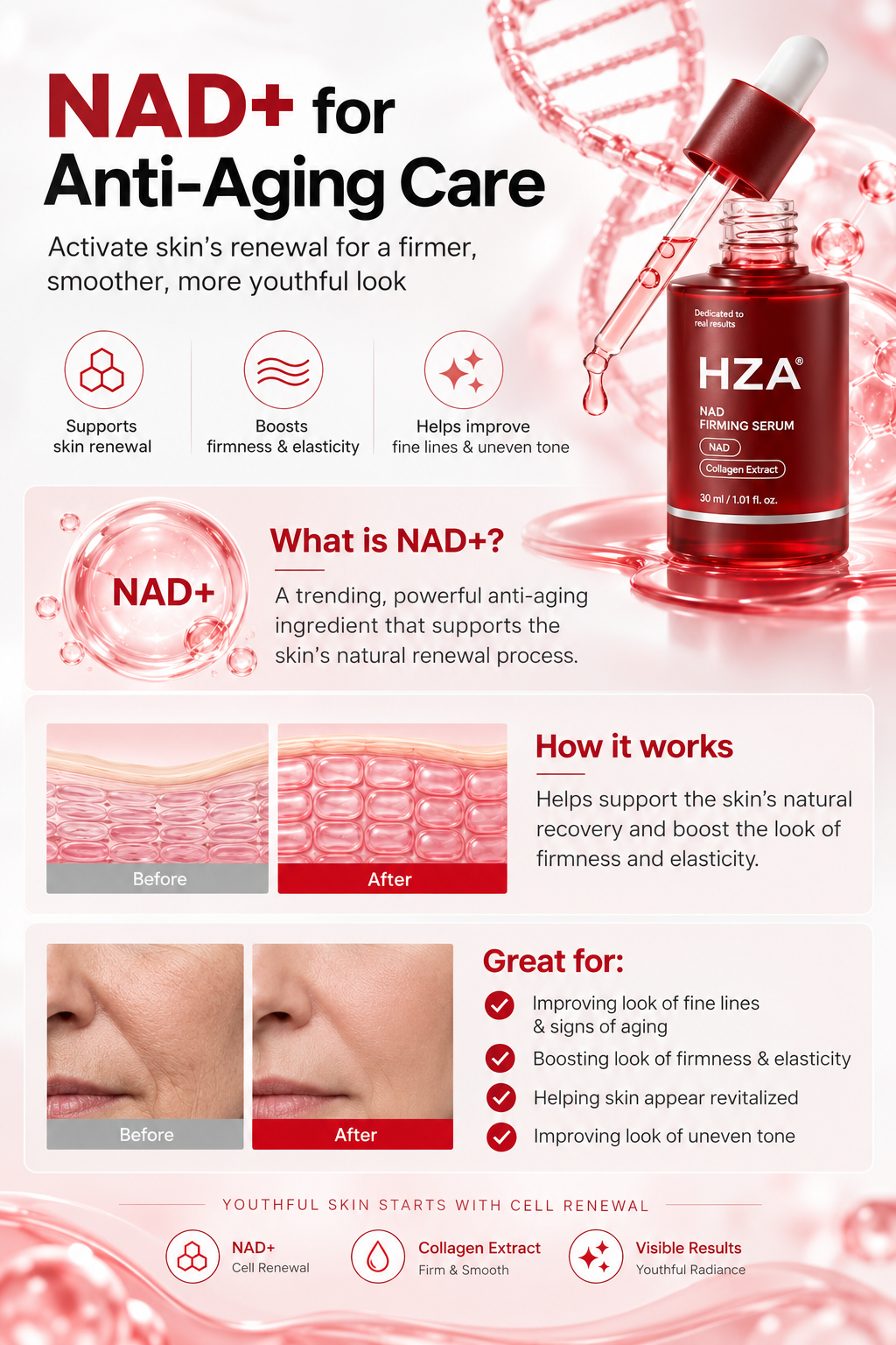 NAD plus anti aging skin care