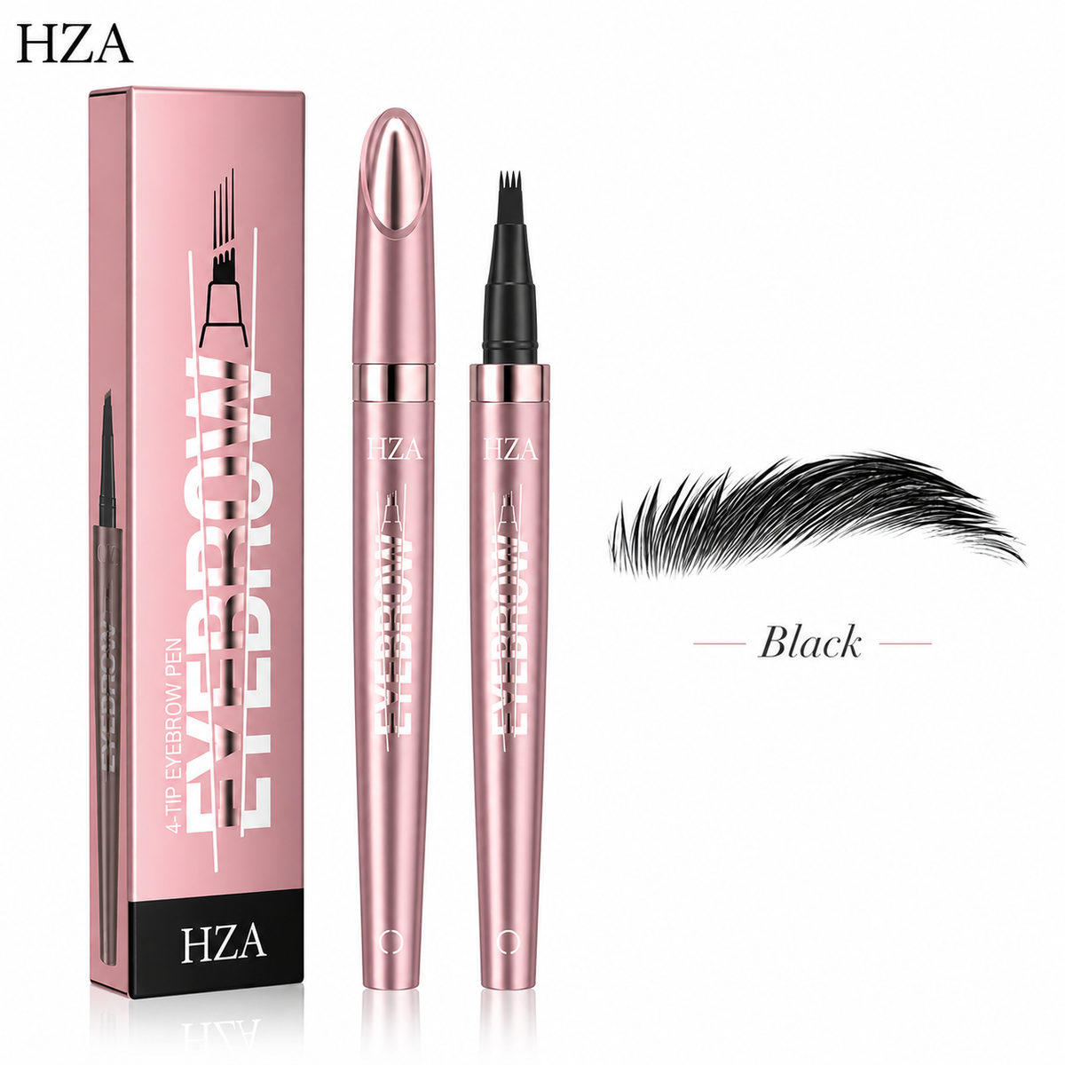 HZA 4-Tip Microblading Eyebrow Pen – Create Natural Hair-Like Brows in Seconds