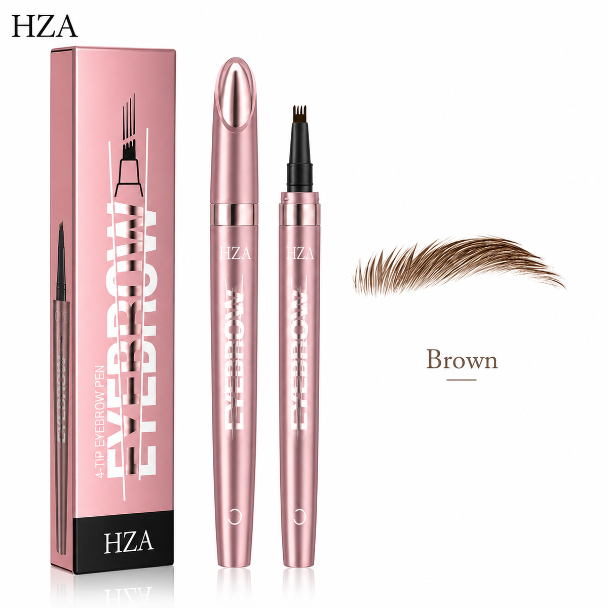 HZA 4-Tip Microblading Eyebrow Pen – Create Natural Hair-Like Brows in Seconds