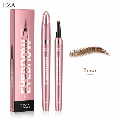 HZA 4-Tip Microblading Eyebrow Pen – Create Natural Hair-Like Brows in Seconds