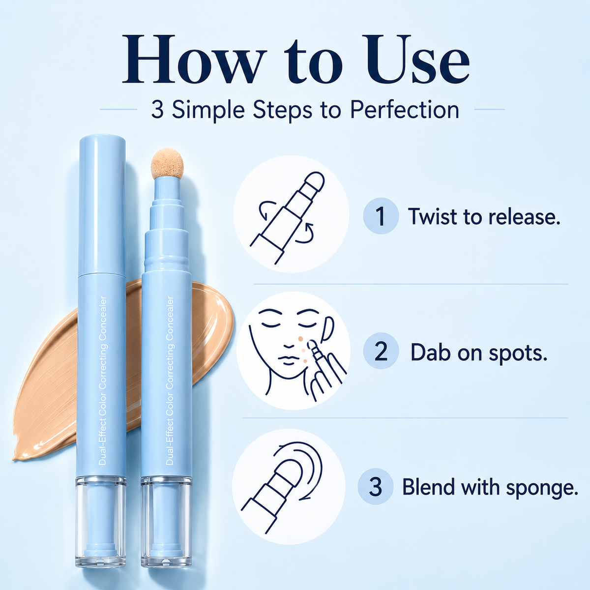 ✨ 24H Full-Coverage Color Correcting Concealer
