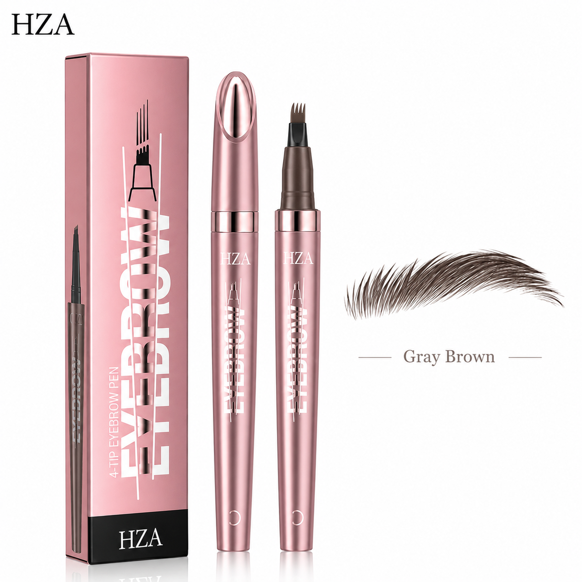 HZA 4-Tip Microblading Eyebrow Pen – Create Natural Hair-Like Brows in Seconds