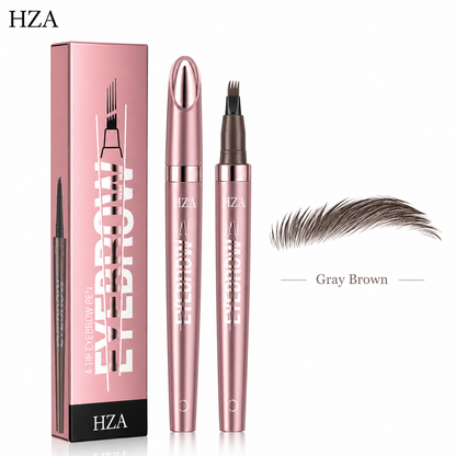 HZA 4-Tip Microblading Eyebrow Pen – Create Natural Hair-Like Brows in Seconds