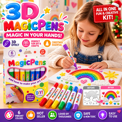 🎄🎁 Best Christmas Gift Ever! 🔮 Magic Pen – Draw 3D with One Stroke! ✨ DIY Bubble Magic Drawing Pens