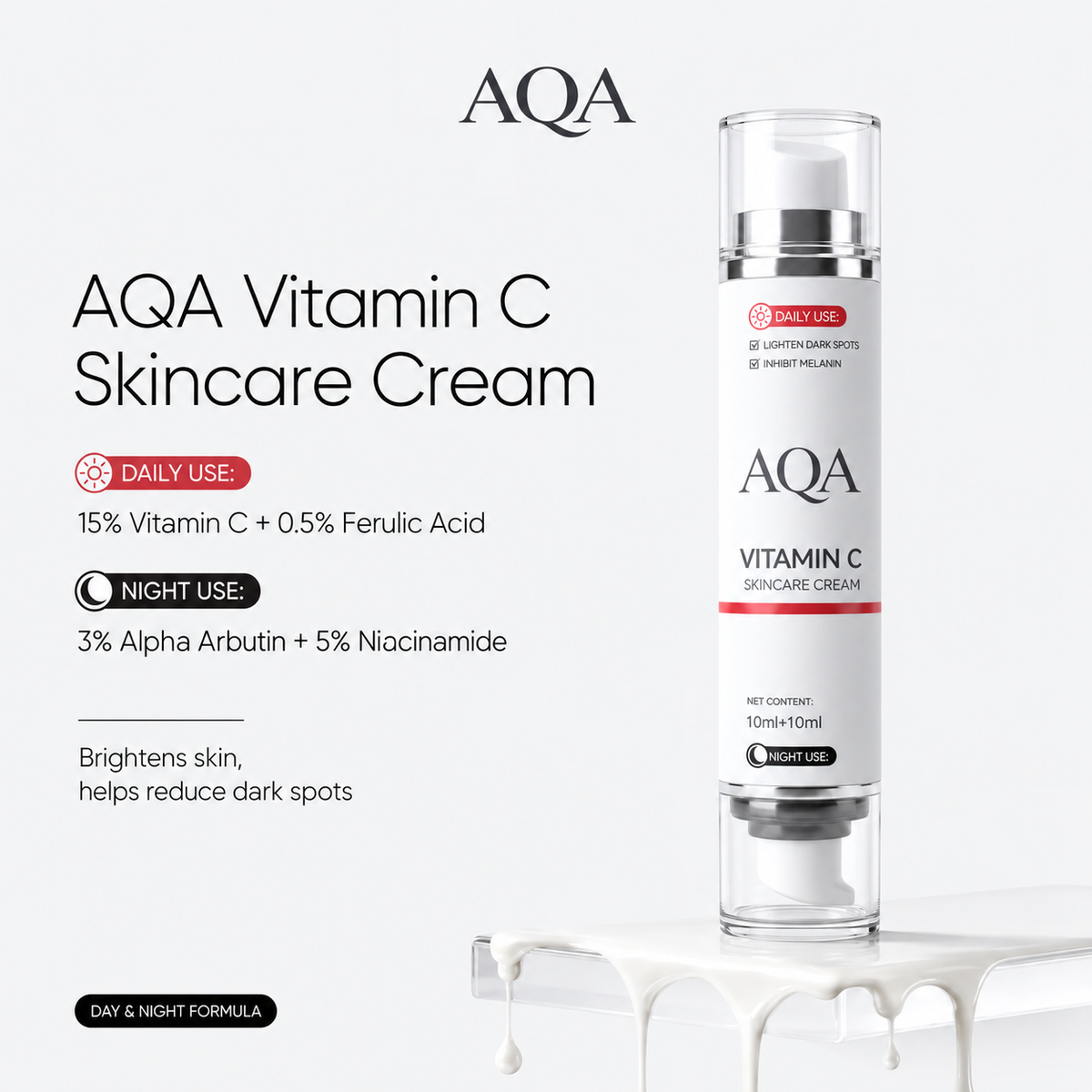 ☁️Vitamin C + 5% Niacinamide Brightening Serum, Dual Chamber Dark Spot Corrector