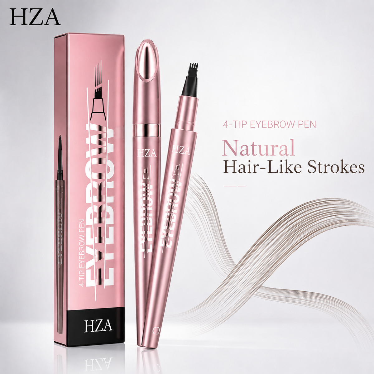 HZA 4-Tip Microblading Eyebrow Pen – Create Natural Hair-Like Brows in Seconds
