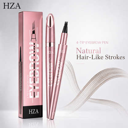 HZA 4-Tip Microblading Eyebrow Pen – Create Natural Hair-Like Brows in Seconds
