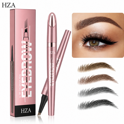 HZA 4-Tip Microblading Eyebrow Pen – Create Natural Hair-Like Brows in Seconds