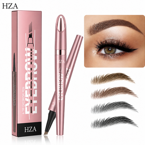 HZA 4-Tip Microblading Eyebrow Pen – Create Natural Hair-Like Brows in Seconds