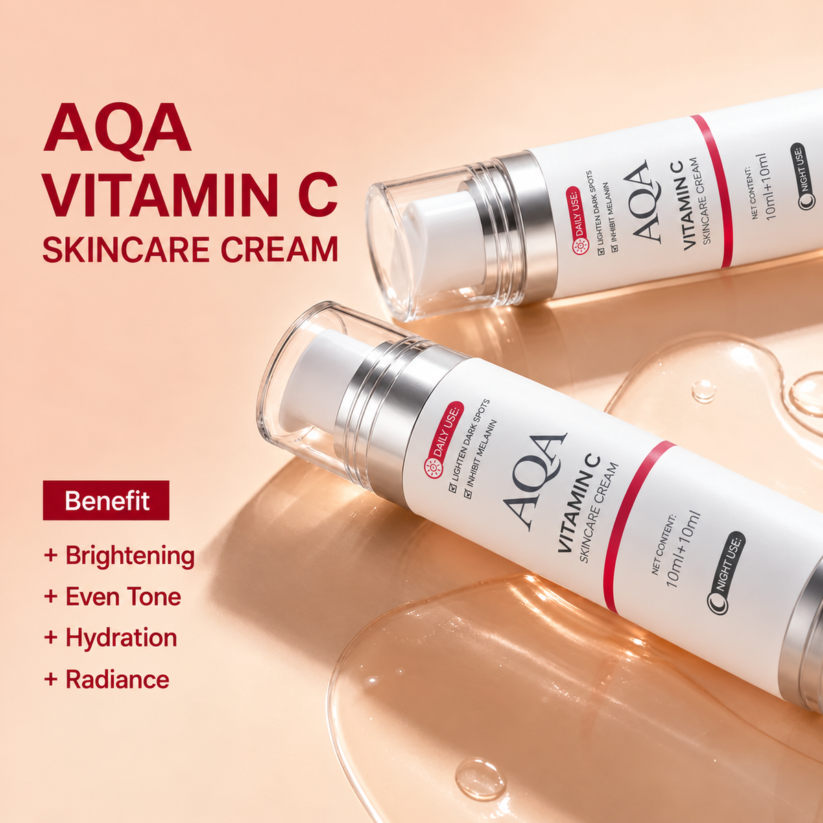 ☁️Vitamin C + 5% Niacinamide Brightening Serum, Dual Chamber Dark Spot Corrector