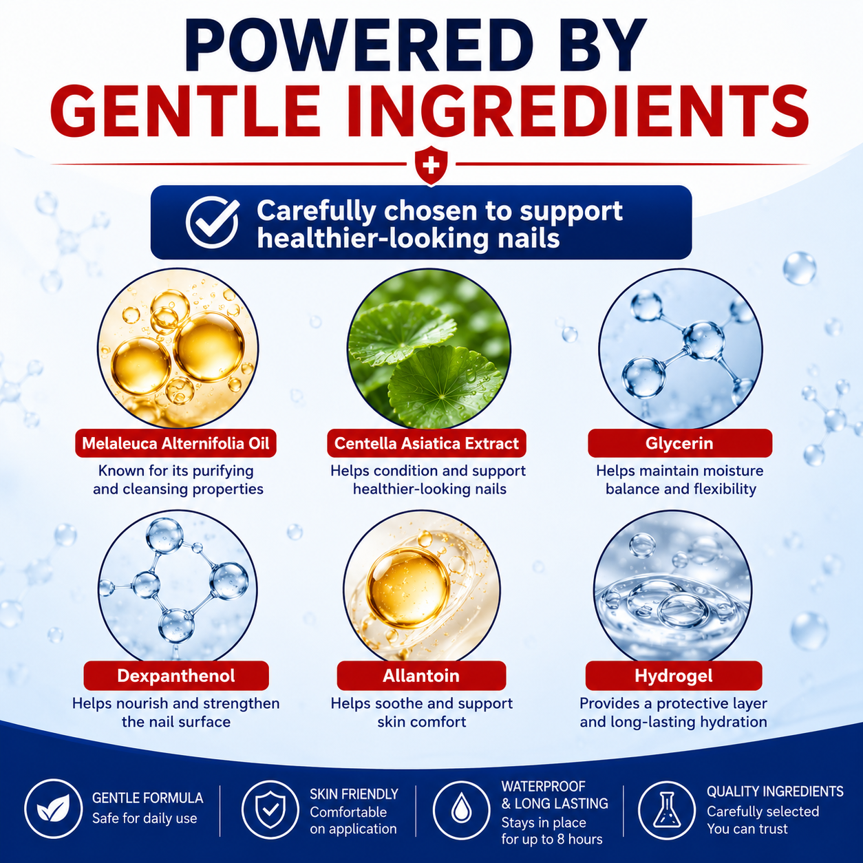 Featured ingredients in the nail care patches